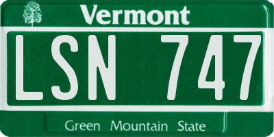 VT license plate LSN747