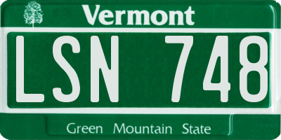 VT license plate LSN748