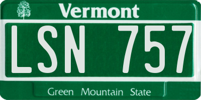VT license plate LSN757