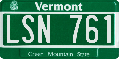 VT license plate LSN761