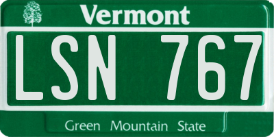 VT license plate LSN767