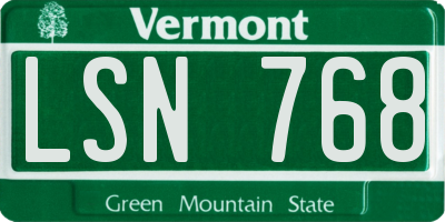 VT license plate LSN768
