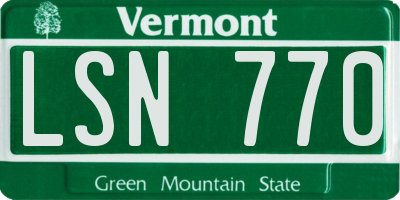 VT license plate LSN770