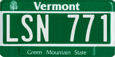 VT license plate LSN771