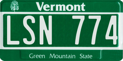 VT license plate LSN774