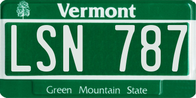 VT license plate LSN787
