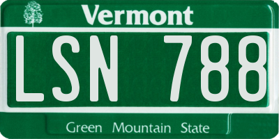 VT license plate LSN788