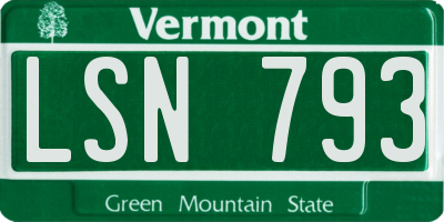 VT license plate LSN793