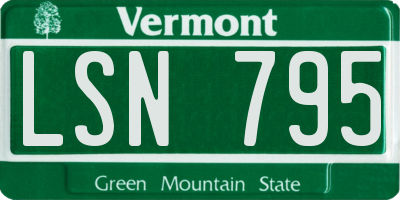 VT license plate LSN795
