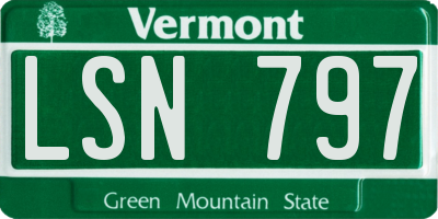 VT license plate LSN797