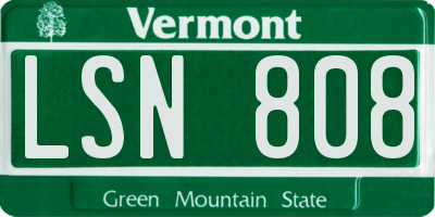 VT license plate LSN808