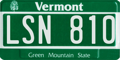 VT license plate LSN810
