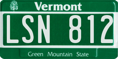 VT license plate LSN812