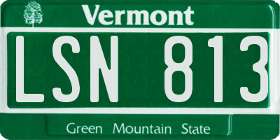 VT license plate LSN813