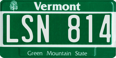 VT license plate LSN814
