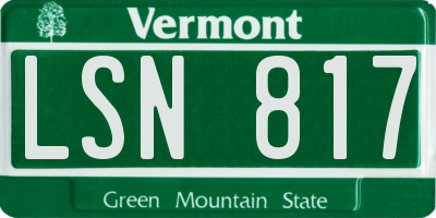 VT license plate LSN817