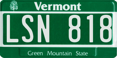 VT license plate LSN818