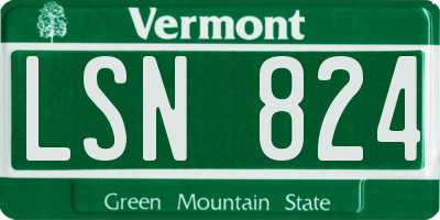 VT license plate LSN824