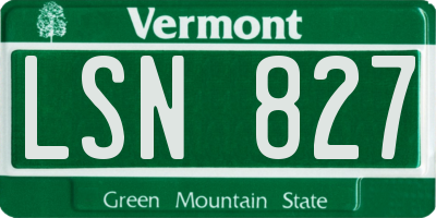 VT license plate LSN827