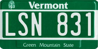 VT license plate LSN831