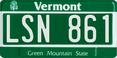 VT license plate LSN861