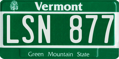 VT license plate LSN877