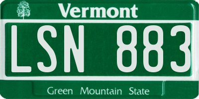 VT license plate LSN883