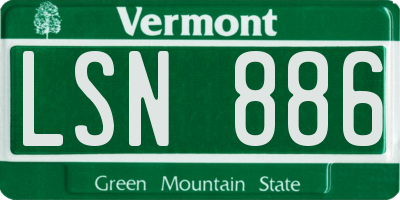 VT license plate LSN886
