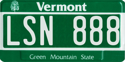 VT license plate LSN888