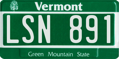 VT license plate LSN891