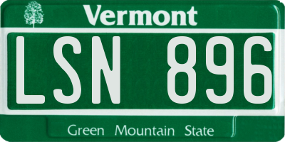 VT license plate LSN896