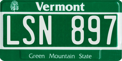 VT license plate LSN897
