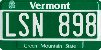 VT license plate LSN898