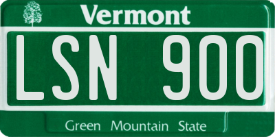 VT license plate LSN900