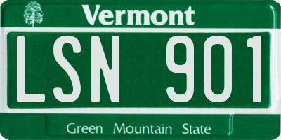 VT license plate LSN901