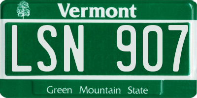 VT license plate LSN907