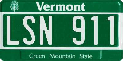 VT license plate LSN911