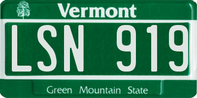 VT license plate LSN919