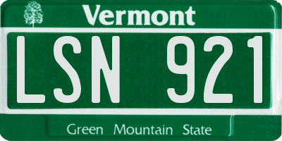 VT license plate LSN921