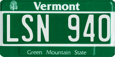 VT license plate LSN940