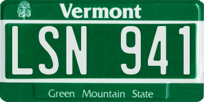 VT license plate LSN941