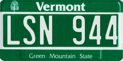 VT license plate LSN944