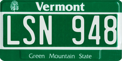 VT license plate LSN948