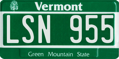 VT license plate LSN955