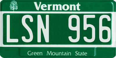 VT license plate LSN956