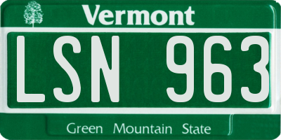 VT license plate LSN963