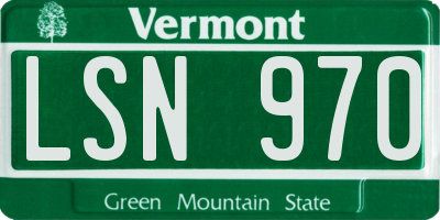 VT license plate LSN970