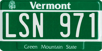 VT license plate LSN971