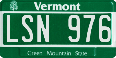 VT license plate LSN976