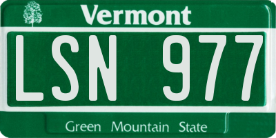 VT license plate LSN977